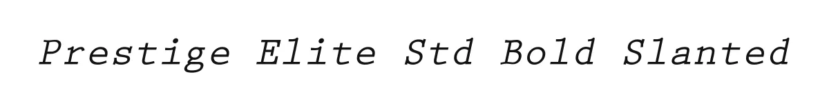 Prestige Elite Std Bold Slanted original font preview