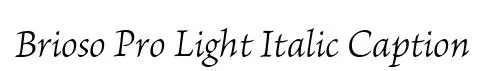 Brioso Pro Light Italic Caption