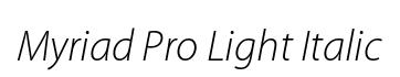 Myriad Pro Light Italic