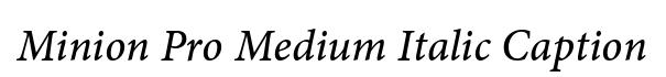 Minion Pro Medium Italic Caption
