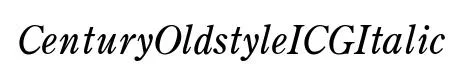 CenturyOldstyleICGItalic