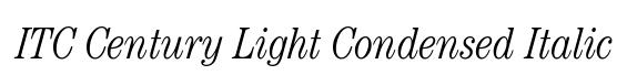 ITC Century Light Condensed Italic