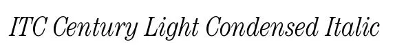 ITC Century Light Condensed Italic