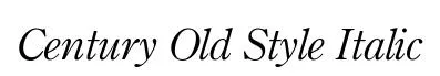 Century Old Style Italic