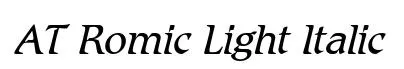 AT Romic Light Italic