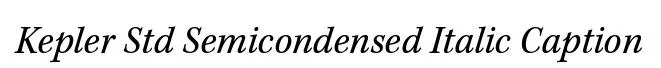 Kepler Std Semicondensed Italic Caption