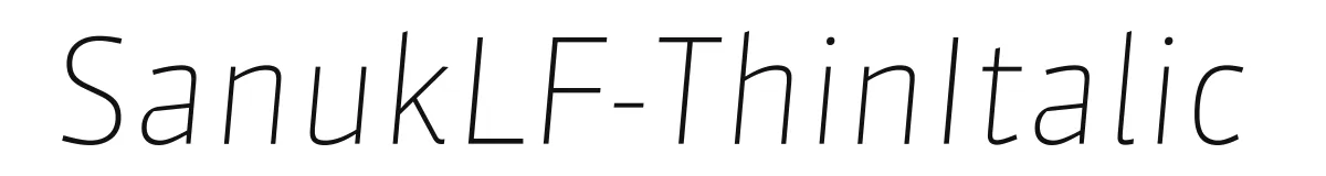 SanukLF-ThinItalic original font preview