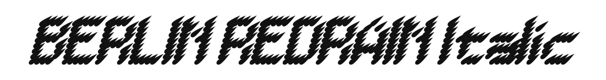 BERLIN REDRAIN Italic original font preview