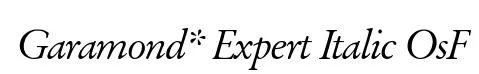 Garamond* Expert Italic OsF