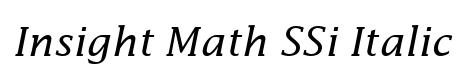Insight Math SSi Italic
