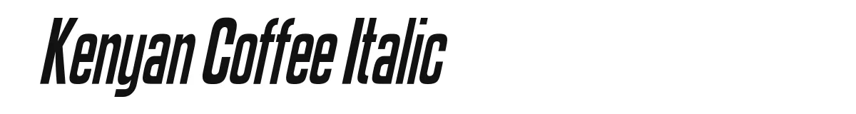Kenyan Coffee Italic font preview