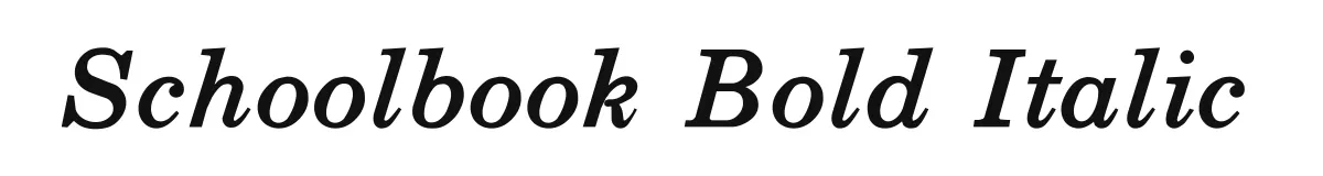 Schoolbook Bold Italic font preview