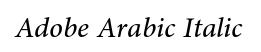 Adobe Arabic Italic