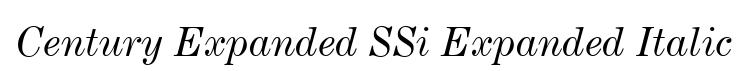 Century Expanded SSi Expanded Italic