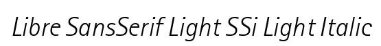 Libre SansSerif Light SSi Light Italic