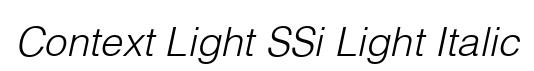 Context Light SSi Light Italic