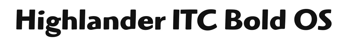 Highlander ITC Bold OS font preview