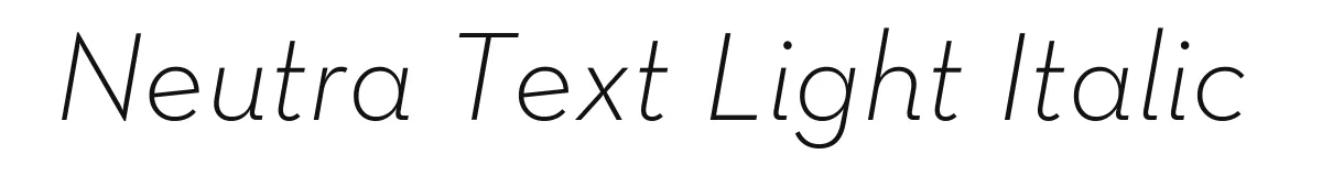 Neutra Text Light Italic font preview