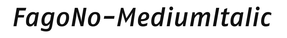 FagoNo-MediumItalic font preview