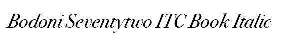 Bodoni Seventytwo ITC Book Italic