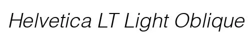 Helvetica LT Light Oblique