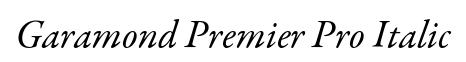 Garamond Premier Pro Italic