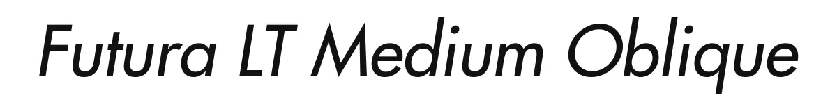 Futura LT Medium Oblique font preview