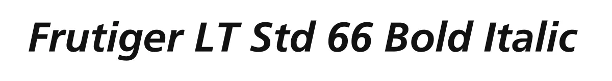 Frutiger LT Std 66 Bold Italic font preview