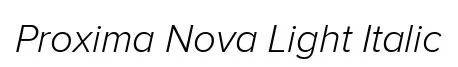 Proxima Nova Light Italic