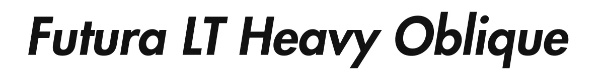 Futura LT Heavy Oblique font preview