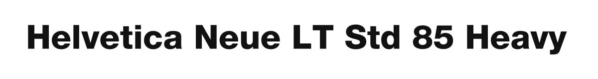 Helvetica Neue LT Std 85 Heavy original font preview
