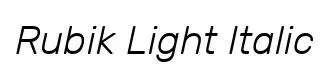 Rubik Light Italic