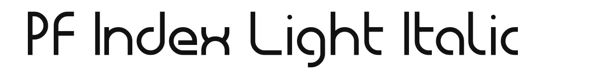 PF Index Light Italic font preview