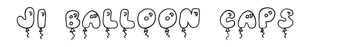 JI Balloon Caps original font preview
