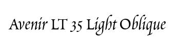 Avenir LT 35 Light Oblique