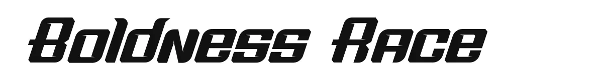 Boldness Race font preview