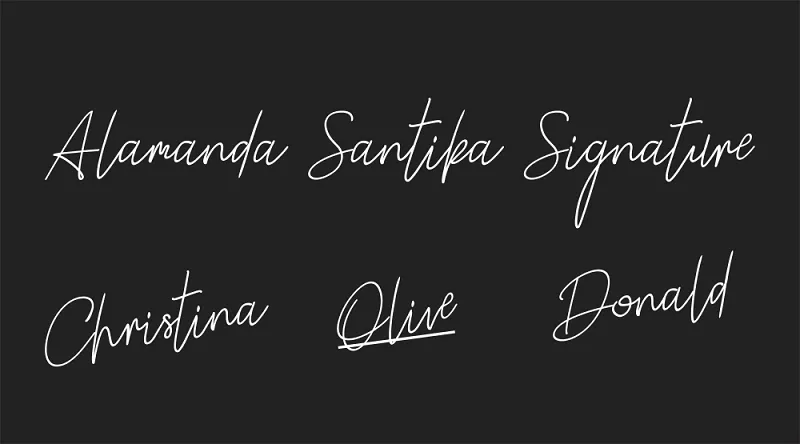 Alamanda Santika Signature author illustration