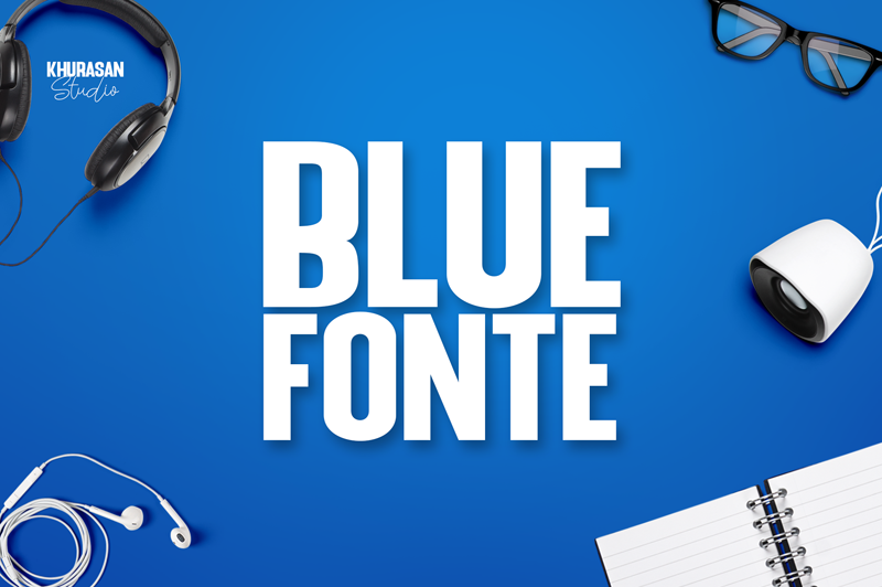 Blue Fonte Sans author illustration