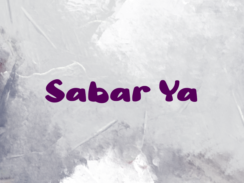 Sabar Ya author illustration