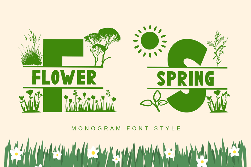 Flower Spring Monogram author illustration
