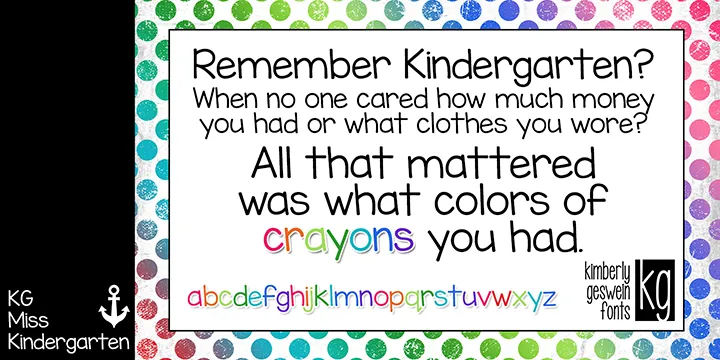 KG Miss Kindergarten author illustration