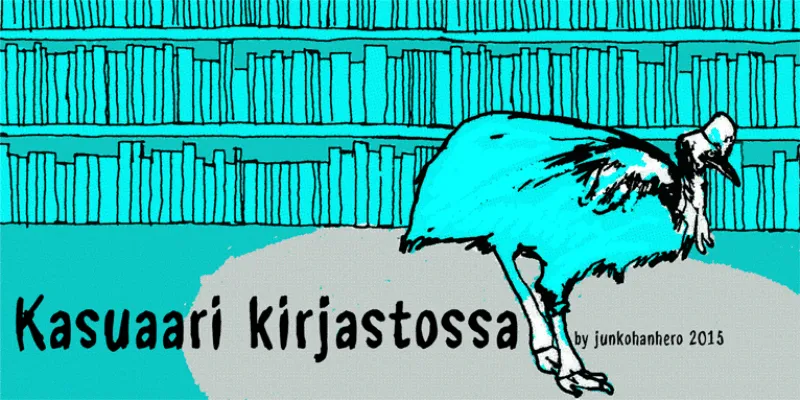 Kasuaari kirjastossa author illustration