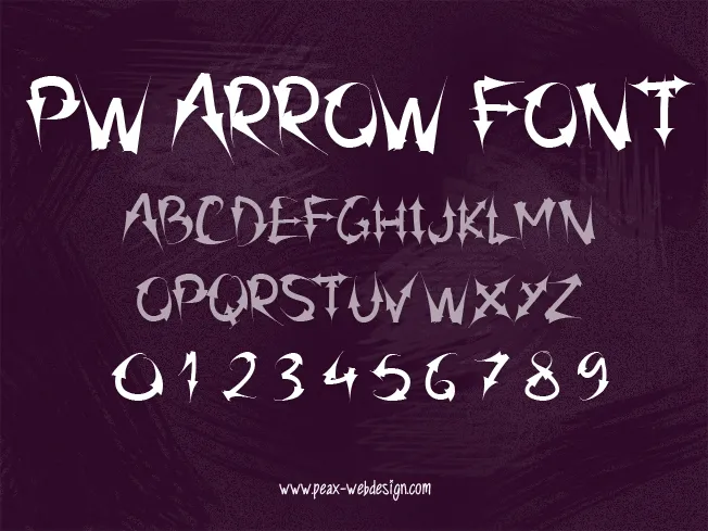 PW Arrow font author illustration