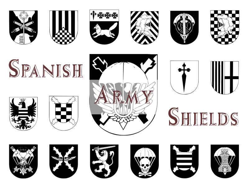 Spanish Army Shields author illustration